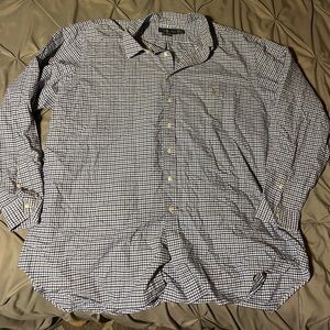 Polo Ralph Lauren Shirt Button Down Oxford Classic Fit Men's 4XLT Blue Plaid